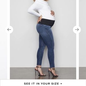 NWT Good American Good Mama full belly Jeans in Blue 004